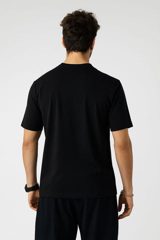 Plain Black Tee (Drop shoulder)